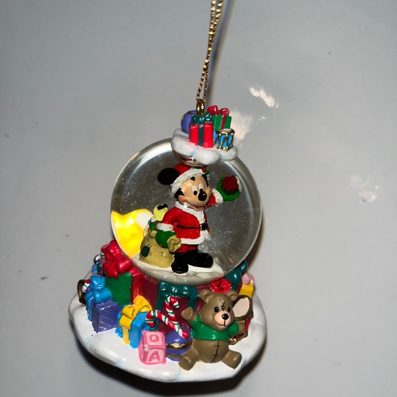 MICKEY Mouse Snow Globe Hanging Ornament Christmas Surrounded By Toys. Undated. - Picture 12 of 17